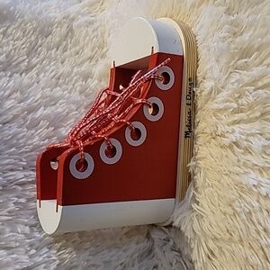 Melissa & Doug Deluxe Wood Lacing Sneaker, Educational Toy , kids, preschoolers
